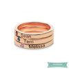 Bague Gravée X3 En Plaqué Or Rose Bague Gravée