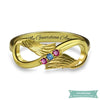 Bague infini Ailes danges en plaqué or jaune bague infini
