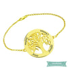 Bracelet Arbre De Vie All My Life 4 Prénoms En Plaqué Or 14Cm Bracelet Arbre De Vie