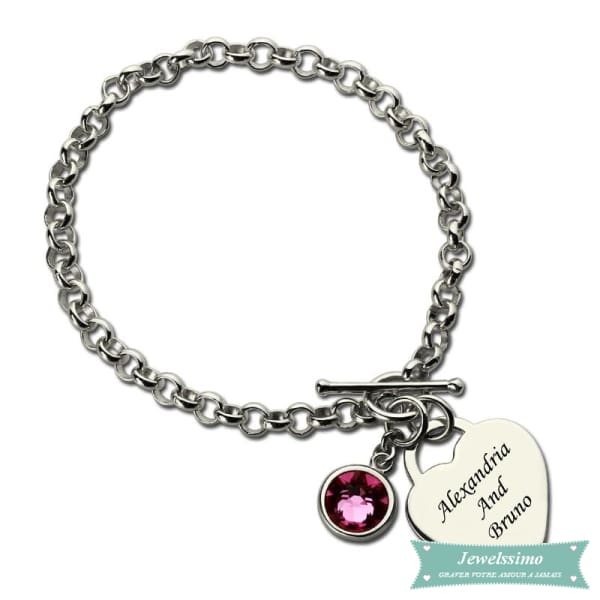 Bracelet Couple Je Taime En Argent 14Cm Bracelet Couple