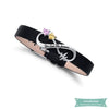 Bracelet Cuir Infini Rythme Cardiaque Avec Pierre De Naissance Noir Bracelet Infini