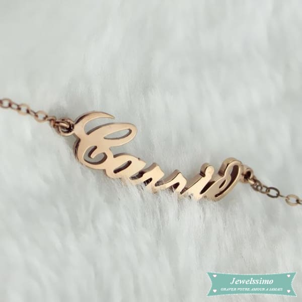 Bracelet Femme Personnalisé Carrie Bradshaw En Plaqué Or Rose