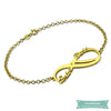 Bracelet Infini Pas Sans Toi 2 Prénoms En Plaqué Or 14Cm Bracelet Infini