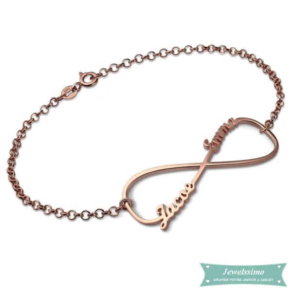 Bracelet Infini Pour Elles En Plaqué Or Rose 14Cm Bracelet Infini