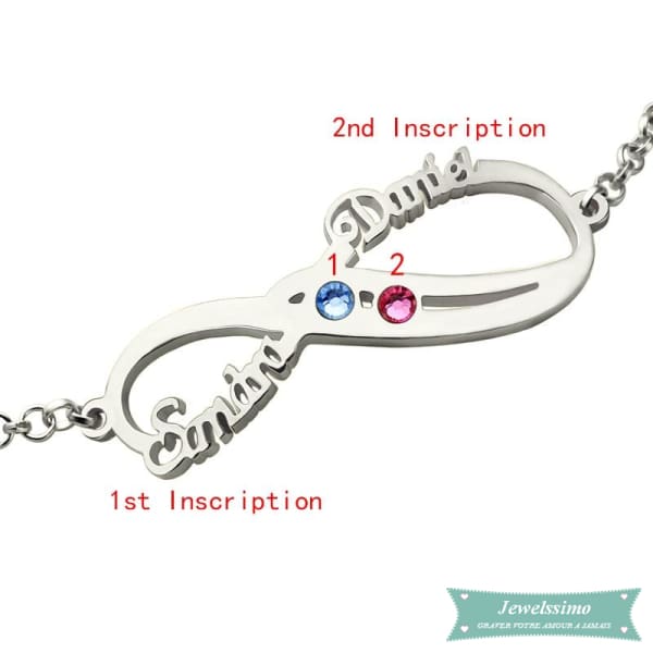 Bracelet Infini So In Love 2 Prénoms En Argent 925
