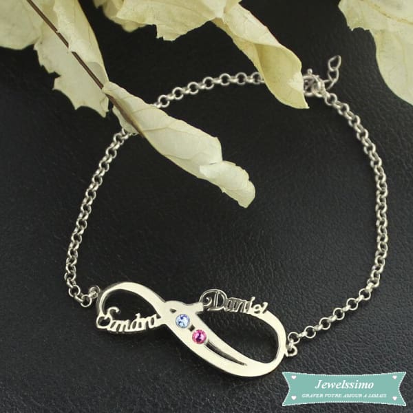 Bracelet Infini So In Love 2 Prénoms En Argent 925