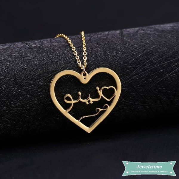 Collier arabe Coeur 9alb en plaqué or rose Arabe