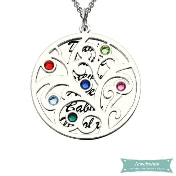 Collier Arbre De Vie À Graver En Argent Sterling 35Cm Arbre De Vie