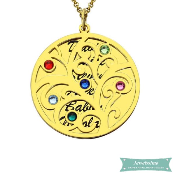 Collier Arbre De Vie À Graver En Plaqué Or 35Cm Arbre De Vie