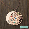 Collier Arbre De Vie À Graver En Plaqué Or Rose Arbre De Vie