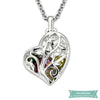 Collier Arbre De Vie Coeur En Cage Argent / 45Cm Arbre De Vie