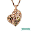 Collier Arbre De Vie Coeur En Cage Or Rose / 45Cm Arbre De Vie