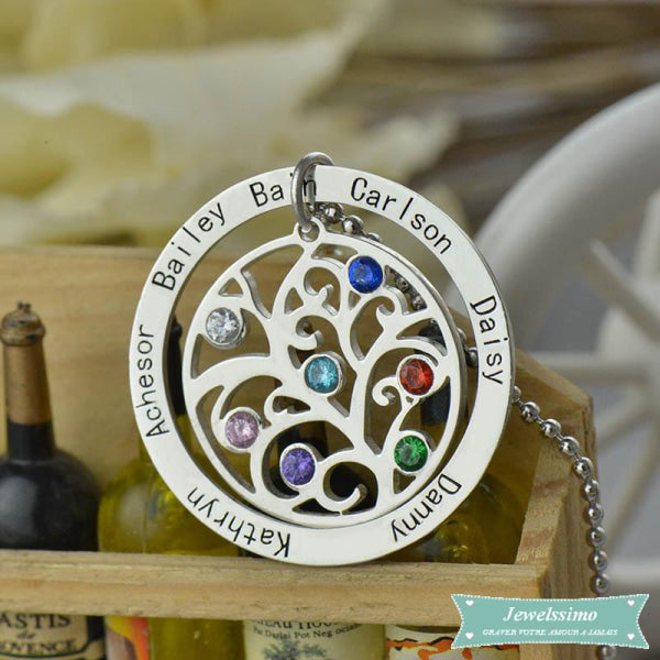 Collier Arbre De Vie Généalogique En Plaqué Or Jaune Arbre De Vie