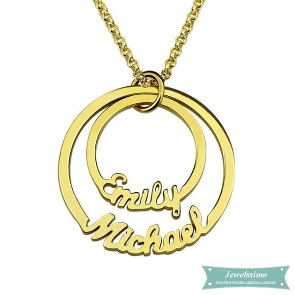 Collier Couple Cercle Amoureux En Argent