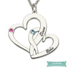 Collier Couple Coeur En Fusion En Plaqué Or Rose Argent / 35Cm Couple