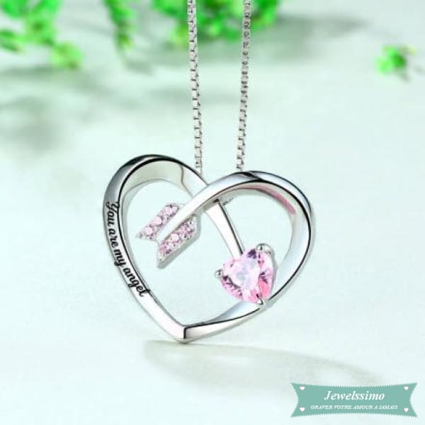 Collier couple Cupidon en plaqué or rose Couple