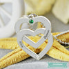 Collier Couple Double Coeur Suspendu En Argent Sterling Couple