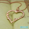 Collier Couple Heart En Plaqué Or Rose