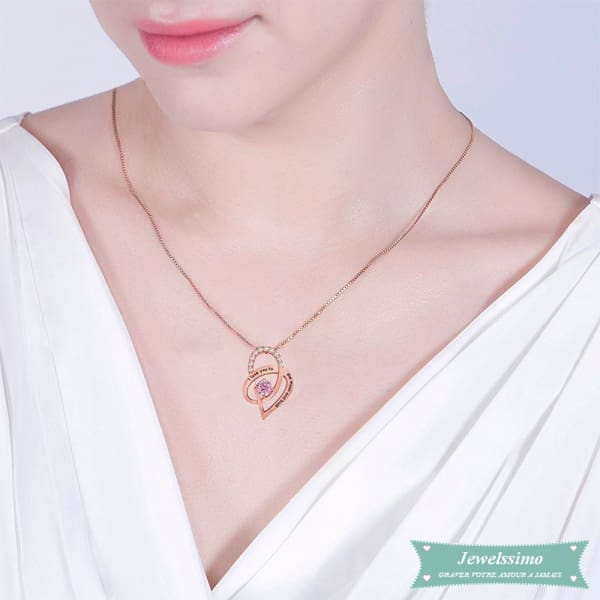 Collier Couple Je Taime À La Folie En Argent Sterling