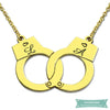 Collier Couple Menottes Pour La Vie En Plaqué Or Jaune 35Cm Couple