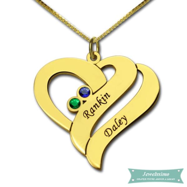 Collier couple Mon bonheur à moi en plaqué or 35cm Couple