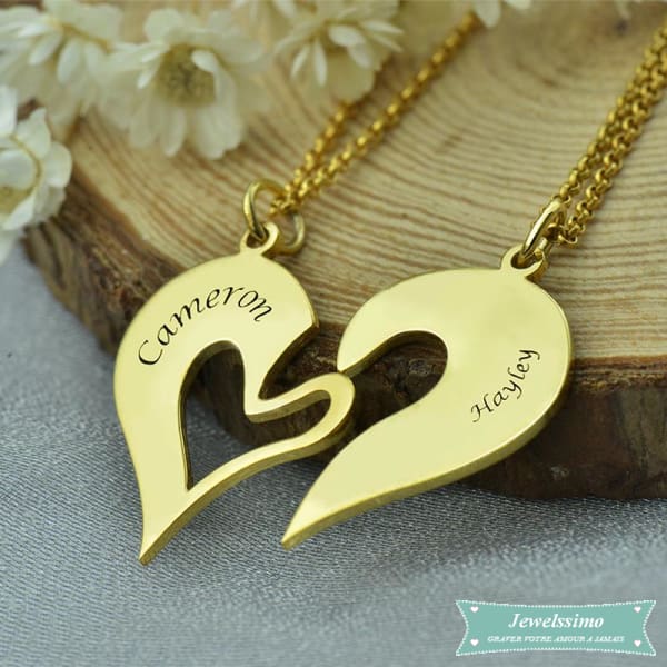 Collier Couple Près De Toi En Plaqué Or