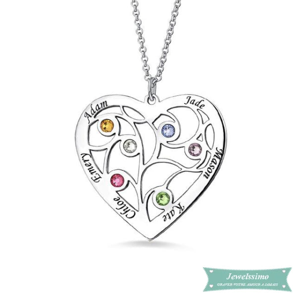 Collier Famille Arbre De Vie Kingdom Heart En Argent 925 35Cm Arbre De Vie