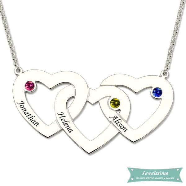 Collier Famille Coeur Éternel En Argent 35Cm Famille