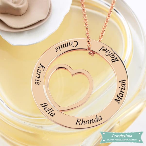 Collier famille I will always Love you en plaqué or jaune Famille