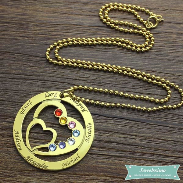 Collier Famille Into My Heart En Plaqué Or Famille
