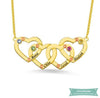 Collier famille Quadruple coeur en argent sterling Famille
