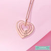 Collier Famille Sweet Heart En Plaqué Or Rose