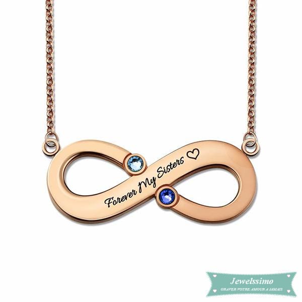 Collier Infini Forever My Sisters Plaqué Or Rose 35Cm Infini