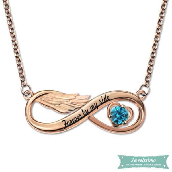 Collier Infini Toujours À Mes Côtés En Plaqué Or Rose 35Cm