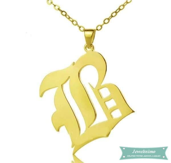 Collier monogramme Luxury avec lettre initiale Argent sterling / 35cm collier monogramme