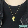 Collier Pied De Bébé Avec Pierre Naissance En Plaqué Or
