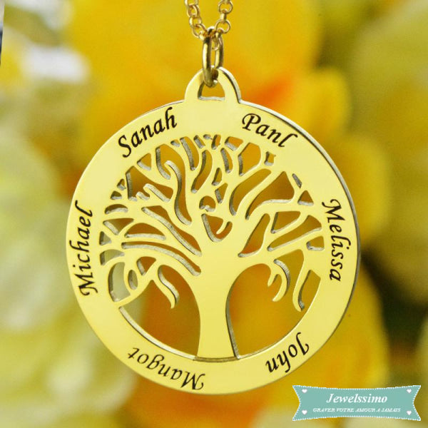 Collier Prénom Arbre De Vie En Plaqué Or Arbre De Vie