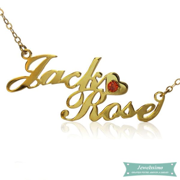 Collier prénom couple style Carrie en or 35cm Carrie