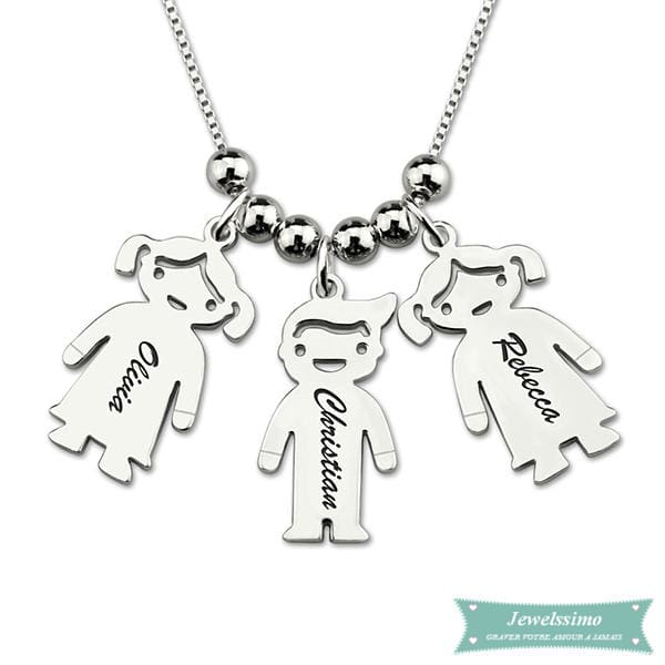 Collier Prénom Ma Belle Famille Argent / 1 / 35Cm Bébé