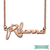 Collier Prénom Rihanna En Plaqué Or Rose 35Cm