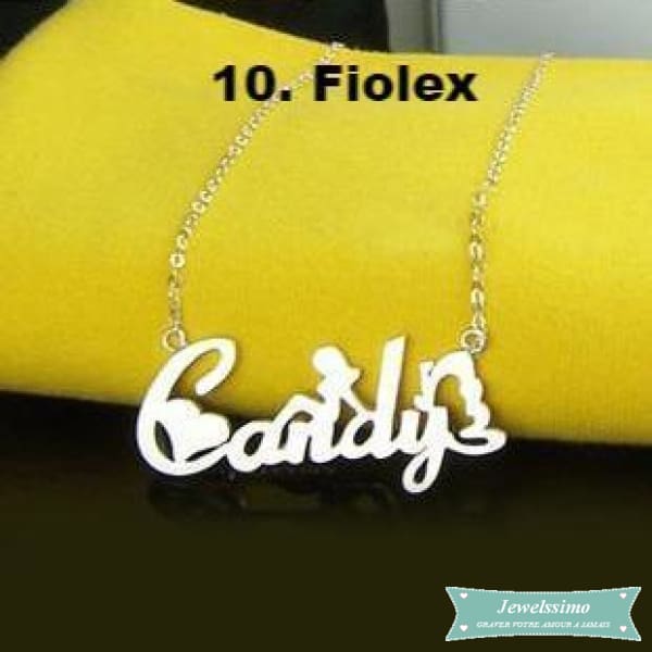 Collier Prénom Style Carrie En Argent 925 Avec Pierre De Naissance Carrie