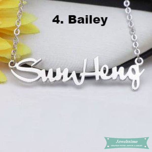 Collier Prénom Style Carrie En Argent 925 Avec Pierre De Naissance Carrie