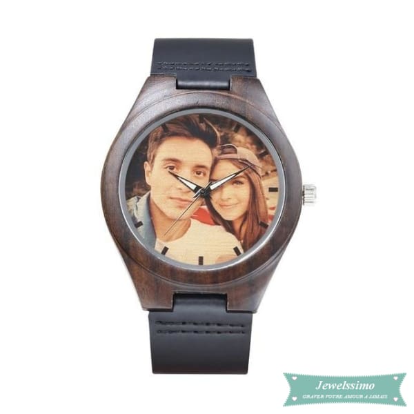 Montre en bois Tout près de toi en cuir pour homme montre bois