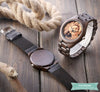 Montre en bois Tout près de toi en cuir pour homme montre bois