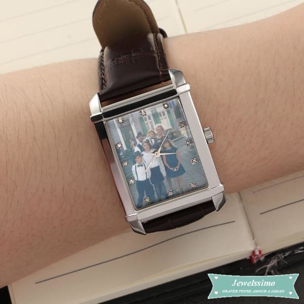 Montre photo personnalisable Souvenir Noir montre quartz