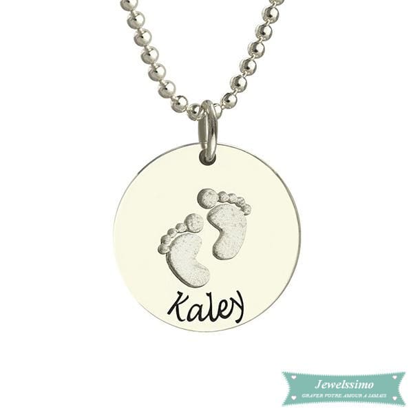 Pendentif Pied De Bébé En Argent 925 35Cm