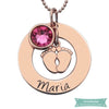 Pendentif Prénom Bébé En Plaqué Or Rose 35Cm