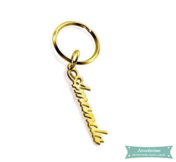 Porte clé Mon Prénom à personnaliser Plaqué or jaune porte clé
