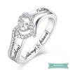 Bague Coeur 2 Prénoms Je Taime En Argent 925 52 - 6 Bague Couple