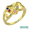Bague Coeur Infini Avec Pierre De Naissance En Plaqué Or 47 - 4 Bague Infini